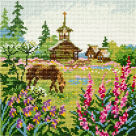 Кристальная (алмазная) мозаика "ФРЕЯ"ALVR-226 "Северное лето" 24x24 см Заполнение:Полное "Атекс" г. Пермь