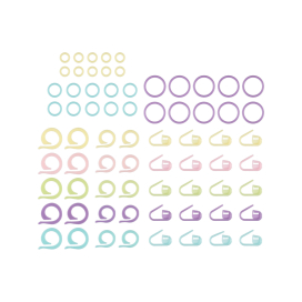 "Gamma" маркировочные кольца MK-70 пластик 70 шт в блистере ассорти "Атекс" г. Пермь