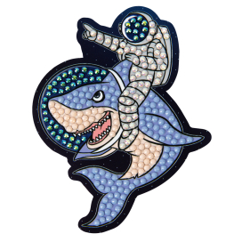 "ФРЕЯ" ALVM-081 Кристальная мозаика (алмазная вышивка) магнит "Астронавт на акуле" 8 х 10.5 см "Атекс" г. Пермь