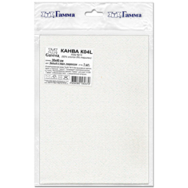 Канва  K04L "Gamma" Aida №14 ФАСОВКА 92% хлопок, 8% терилен 30х40 см "Атекс" г. Пермь