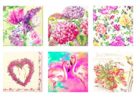 "Love2art" Салфетки бумажные ассорти SDS №34 6 шт "Этюд в розовых тонах" "Атекс" г. Пермь