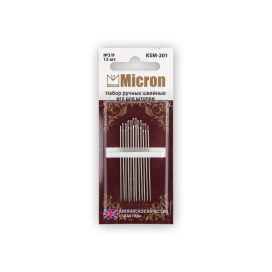 "Micron" набор швейных игл для штопки KSM-201 блистер 12 шт 3/9 "Атекс" г. Пермь