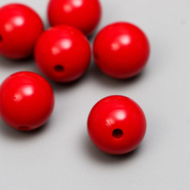 Бусины пластик "Алые бусины" 16 гр 16х16 мм  алый "Атекс" г. Пермь