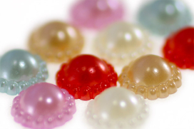 Полубусины пластик "Круг с окантовкой" 8 мм 50гр "Атекс" г. Пермь