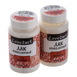 "Love2Art" Лак кракелюрный компонент 1/2 CVC1-110 110 мл белый "Атекс" г. Пермь