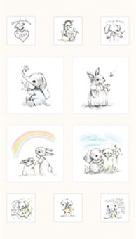 Ткань для пэчворка FINCH & FRIENDS FLANNEL PANEL 4536 ФАСОВКА 60 x 110 см 146 г/кв.м ± 5 100% хлопок "Атекс" г. Пермь