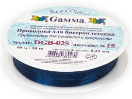 "GAMMA" Проволока для бисера DGB-025 d 0.25мм 50м ±2м "Атекс" г. Пермь