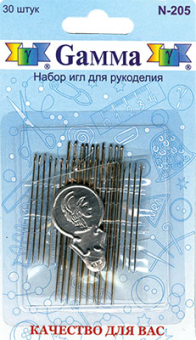 Иглы для шитья ручные "Gamma" N-205 для рукоделия 30 шт "Атекс" г. Пермь