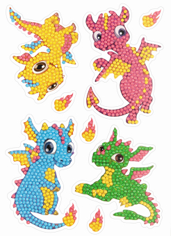 "ФРЕЯ" ALVN-123 наклейки Кристальная мозаика (алмазная вышивка) "Дракончики" 14 х 19.5 см "Атекс" г. Пермь