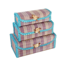 Набор шкатулок для рукоделия "бамбук" 12х22х8см 3шт "Атекс" г. Пермь