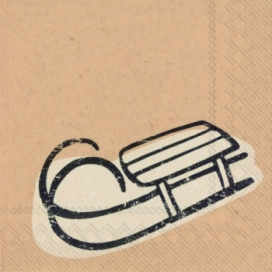 "IHR" Салфетки бумажные для декупажа, 25х25 см, IHR-C563200 "Санки", крафт, упаковка 20 шт. СК "Атекс" г. Пермь