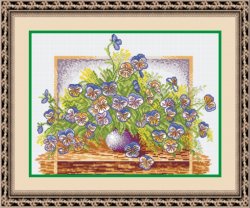 087 "Букет анютиных глазок" 40х32 см "Атекс" г. Пермь