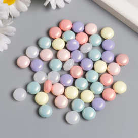 Бусины пластик "Сплюснутый шар. Пастель" перламутр 20 гр 0,6х1х1 см "Атекс" г. Пермь