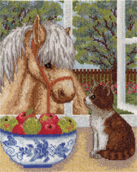 8-096 "Пони и котёнок" 21 x 25.5 см "Атекс" г. Пермь