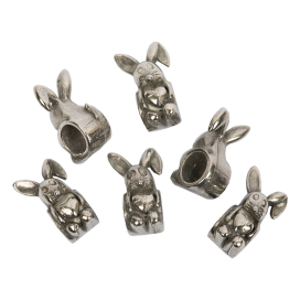 Бусины "Zlatka" олово NPO-28 2 шт №1 Зайчик с сердечком "Атекс" г. Пермь