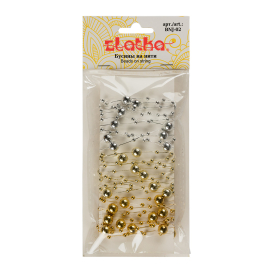 Бусины "Zlatka" на нити пластик BNJ-02 3 шт 3.9 м ± 0.05 м "Атекс" г. Пермь