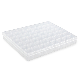 "Gamma" Органайзер пластиковый для бисера с ячейками 56 шт. ОМ-056 пластик 21 x 17.5 x 2.6 см прозра "Атекс" г. Пермь