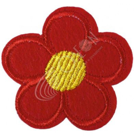 Термоаппликация H 0357-3 (45 х 45 мм) "Цветок" красный "Атекс" г. Пермь