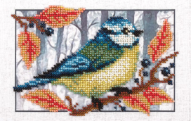 бисером с напечатанным рисунком 8-134 "Синичка" "Атекс" г. Пермь