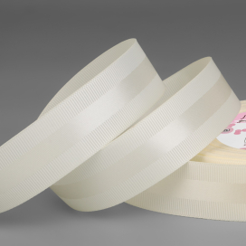 Лента репсовая/атласная 25 мм 18 ± 1 м молочный №008 "Атекс" г. Пермь