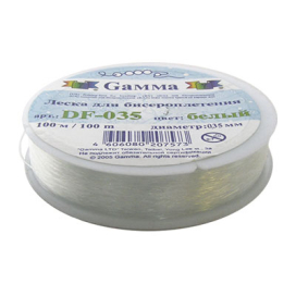 "Zlatka" / "Gamma" Леска для бисера DF-035 d 0.35 мм 100 м ±5 м БЕЛЫЙ "Атекс" г. Пермь