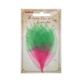 SCB300512 Скелетированные листочки из бананового дерева, малинов-зеленый 8 шт ScrapBerry's  "Атекс" г. Пермь