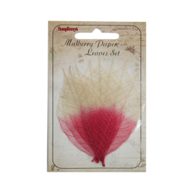 SCB300515 Скелетированные листочки из бананового дерева, желто-малиновый 8 шт ScrapBerry's "Атекс" г. Пермь