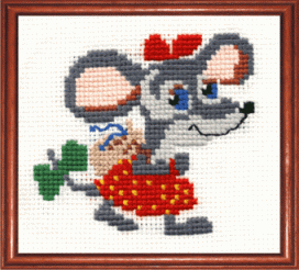 "Мышка в бантах" 14х12 см "Атекс" г. Пермь