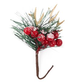 "Blumentag" VDD-126 Веточка декоративная заснеженная с ягодами 1 шт 20 см "Атекс" г. Пермь