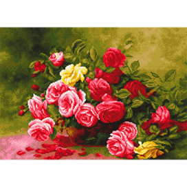 "ФРЕЯ" ALV-2 Кристальная мозаика (алмазная вышивка) 06 "Корзина роз" 55 х 38 см "Атекс" г. Пермь
