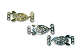 Замок для 3-х цепочек "рыбка" DC-025 5шт "Zlatka" "Атекс" г. Пермь