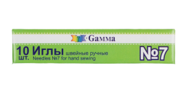 Иглы для шитья ручные "Gamma" NIR-07 № 7 швейные 10 шт в конверте "Атекс" г. Пермь