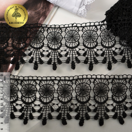 Кружево гипюр TR.G0912 80мм черный 9 м "Атекс" г. Пермь