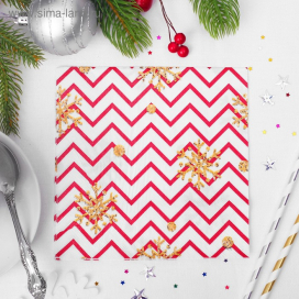 Салфетки бумажные "Снежинки и зигзаг" (набор 20 шт) 33*33 см "Атекс" г. Пермь