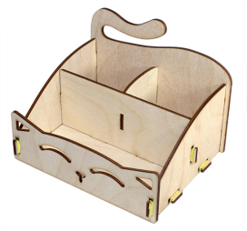 Заготовка для декорирования Органайзер "Котик" сборный 15 х 12,5 х 11см фанера "Атекс" г. Пермь