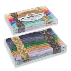 Нитки для вышивания "ПНК им. Кирова" мулине ассорти 100% хлопок 25 x 10 м "Ленинградское" "Атекс" г. Пермь