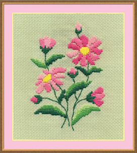 Ц-0758 "Букет космей" 14x19 см "Атекс" г. Пермь