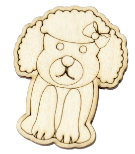 Заготовка для декорирования DMO Собачка №2 "Собачка с бантиком" 5,5 х 6,8 см фанера "Атекс" г. Пермь