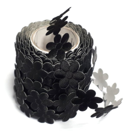 Лента декор. WZ 07 клеевые цветы 003CZ черный 2 см 10 м "Атекс" г. Пермь