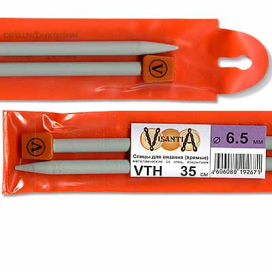 "Visantia" Спицы прямые VTH  d 6,5мм/35см 2шт со спец.покрытием "Атекс" г. Пермь