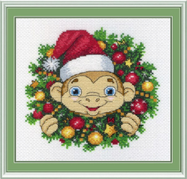 361 "Новогодняя обезьянка" 16х16 см "Атекс" г. Пермь