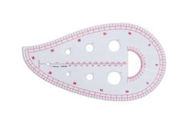 "Gamma" Лекало портновское LUR-02 толщ. 2 мм 13.8 см 25 см в пакете с картонным еврослотом петля "Атекс" г. Пермь