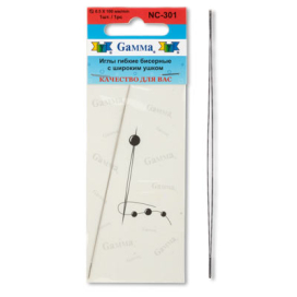 "GAMMA" Иглы гибкие бисерные с широким ушком NС-301 1 шт d 0.5 мм "Атекс" г. Пермь