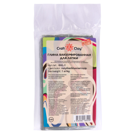 "Craft&Clay" Глина вакуумированная для лепки GVL-1 1 кг голубая "Атекс" г. Пермь