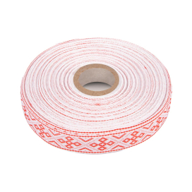 Лента жаккардовая 18 мм 25 м С3771 отделочная "Славянский орнамент" "Атекс" г. Пермь