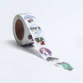 Наклейки в рулоне "Зимушка" 500 шт 2,5 х 2,5 см "Атекс" г. Пермь