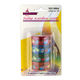 "BOOMZEE" Набор клеевых лент MZ-0004 15 мм 4 шт "Атекс" г. Пермь
