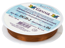 "GAMMA" Проволока для бисера DGB-2 d 0.2мм 50м ±2м "Атекс" г. Пермь