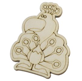 Заготовка для декорирования DMO магнит-значок "Попугай" 4,5 х 6,5см фанера "Атекс" г. Пермь