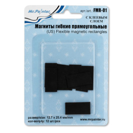 "Mr. Painter" Магниты прямоугольн. FMR-01 12.7 x 25.4 мм см 12 шт гибкие с клеевым слоем "Атекс" г. Пермь